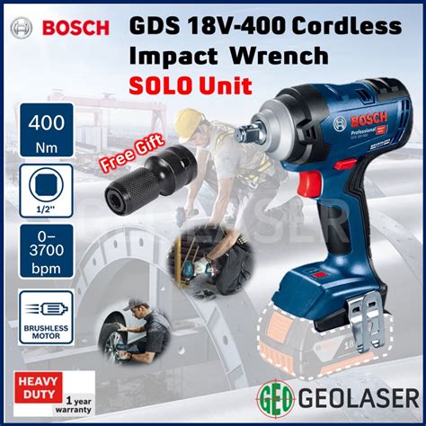 Bosch Gds V Brushless Cordless Impact Wrench Solo No Battery