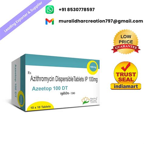 Azithromycin 100mg Dispersible Tablets Packaging Size 10x10 At Rs 200stripe In Surat