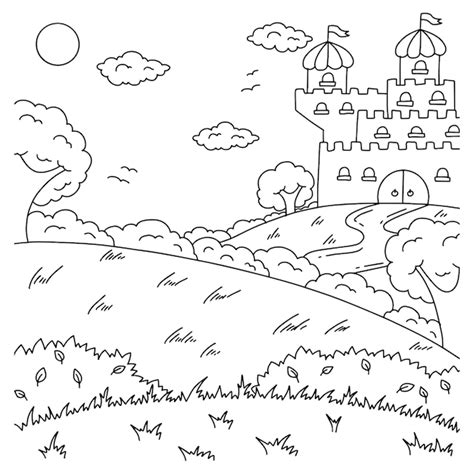 Maravilhosa Paisagem Natural P Gina Do Livro Para Colorir Para Crian As