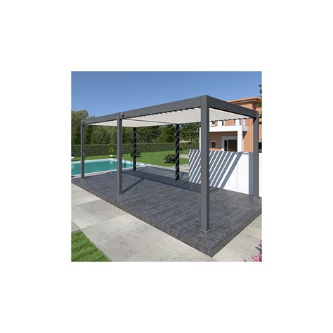 Pergola Bioclimatique 3 x 6 m 18 m² Autoportée en Alu Anthracite Blanc