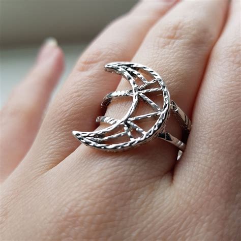 Crescent Moon Ring Halvm Ne Ring Ubrukt Kan Sendes Finn Torget