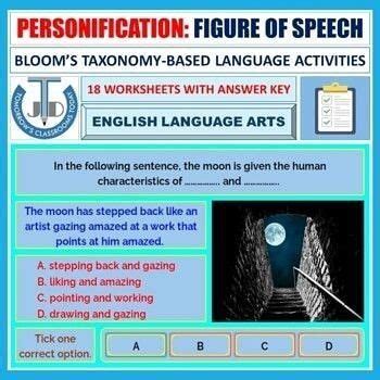 PERSONIFICATION - FIGURE OF SPEECH: WORKSHEETS