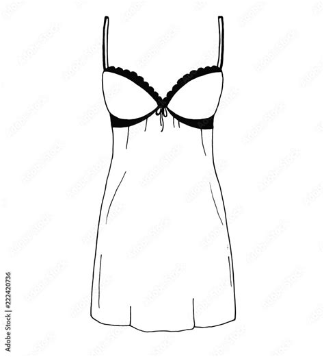 Sketch Lingerie Sexy Nightgown Vector Illustration Of A Sketch Style