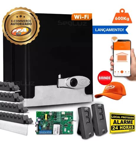 Kit Motor Portão Ppa Eletrônico Dz Stark 4m Crem Wifi 600kg