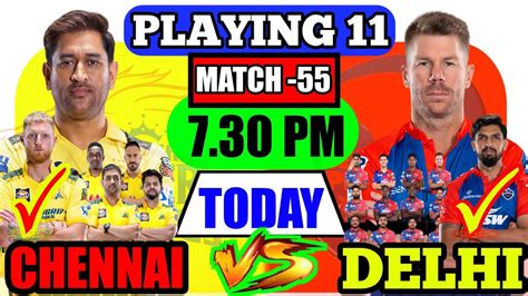 Ipl 2023 Chennai Super Kings Vs Delhi Capital Playing 11 2023 Csk Vs Dc Playing 11 2023 Youtube