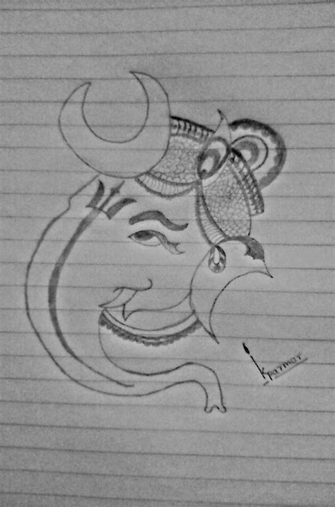 Pencil Sketch Of Ganesha - Desi Painters