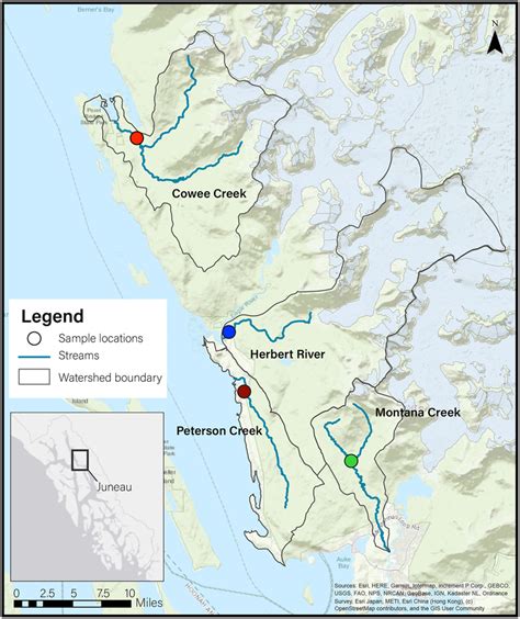 Map of study watersheds. Icefield and glacier extent is shown by gray ...