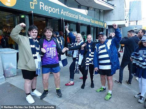 Afl Grand Final Geelong Fans Celebrate As Swans Fans Lick Their