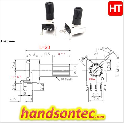 RV09 Series Rotary Potentiometer Horizontal~3pcs/pack – HandsOn Tech