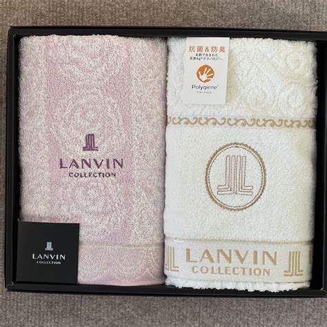 【ランバンlanvin】新品未使用フェイスタオル2枚組 24時間以内発送可能です メルカリ