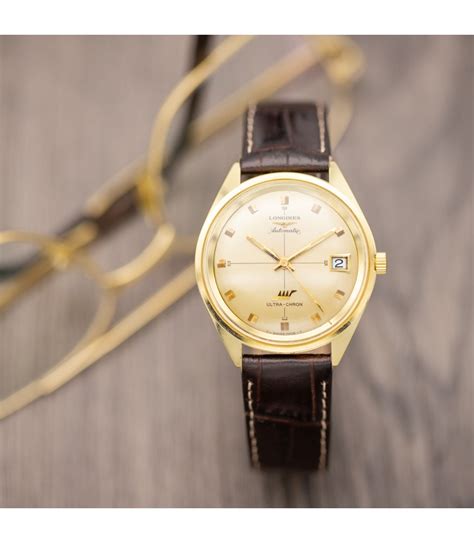 Longines Ultra Chron Automatic Vintage Mens Solid 18k Gold Watch