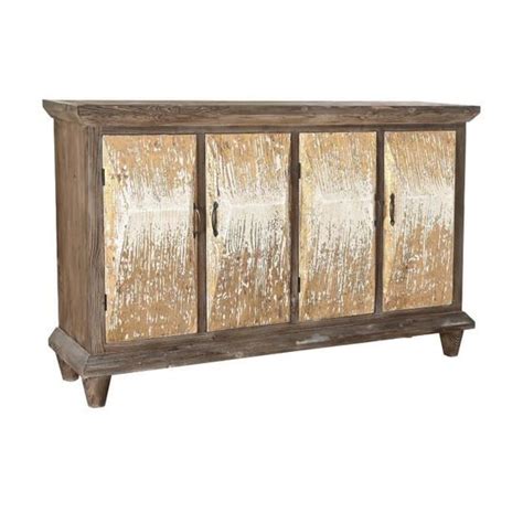 Buffet Meuble De Rangement En Bois De Sapin Et MDF Coloris Marron