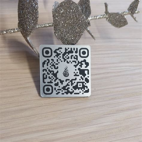 40mm Square QR Code Custom Laser Engraved Tag Suiteable For Clothes