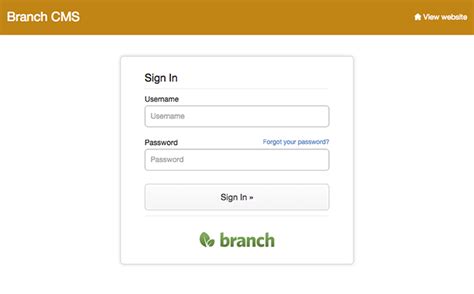 design   admin login page blog branchcms