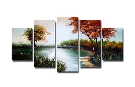 Large nature wall art, landscape nature painting, large wall art, nature wall art, trees wall ...