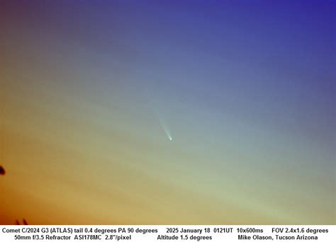 Comet C G Atlas On The Evening Of January Sky