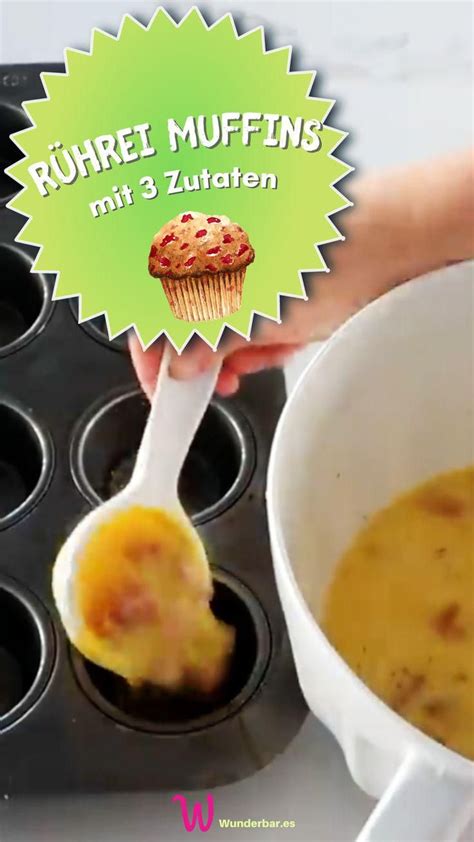 Rührei Muffins mit 3 Zutaten Frühstücksmuffins mit Rührei Speck und