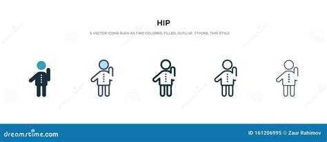 Hip Icon In Different Style Vector Illustration Two Colored And Black