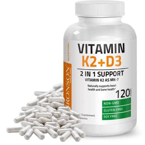 Vitamina K2 90 Mcg Vitamina D3 5000 Iu 120 Capsule Bronson Laboratories Preț Descrierea