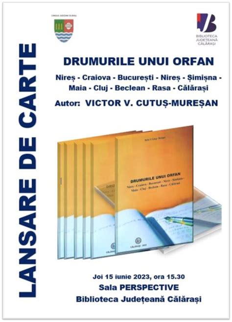 Lansare volum autobiografic DRUMURILE UNUI ORFAN Victor V Cutuș