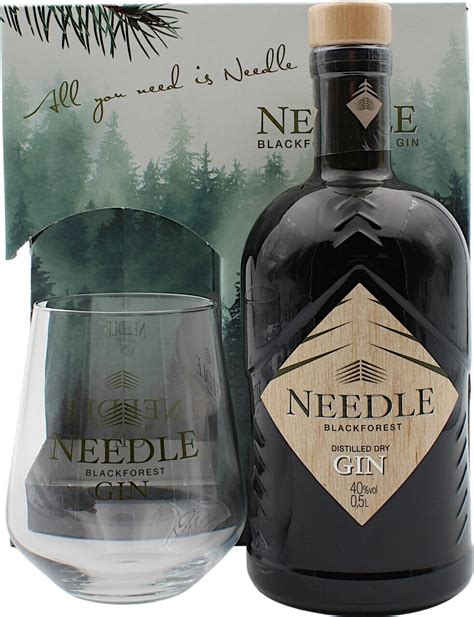 Needle Blackforest Distilled Dry Gin L Geschenkset Glas Ab