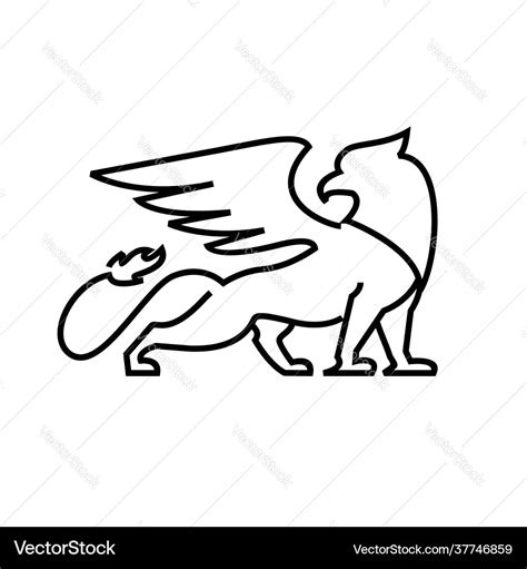 Griffin Mythical Creature Black