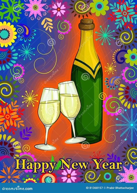 Colorful Design Of Happy New Year Greeting Stock Vector Illustration