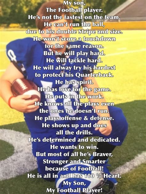 Football Poem To My Son Poem For My Son Football Poems Poems