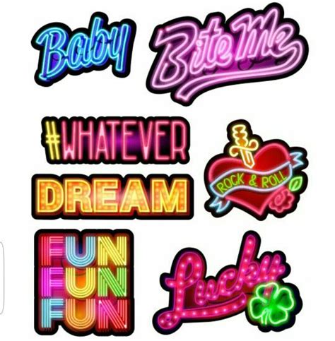 Neon Stickers Neon Art Stickers Packs Neon