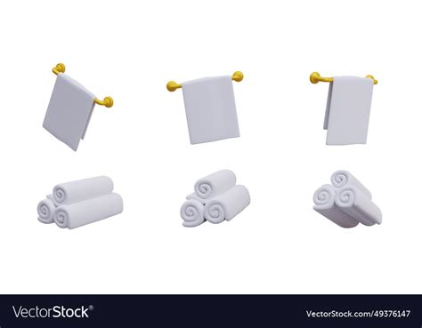 Realistic Towel On Holder And In Rolls Form Body Vector Image