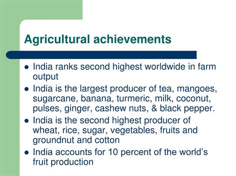 Ppt Present Status Of Agriculture In India Powerpoint Presentation