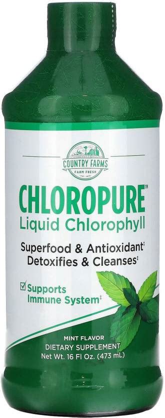 Country Farms Chloropure Liquid Chlorophyll Mint 16 Fl Oz 473 Ml