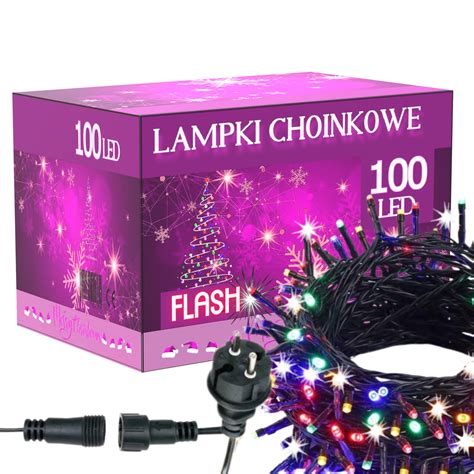 Lampki Choinkowe 100 Led Zewnętrzne Wewnętrzne Multikolor Flash Inna