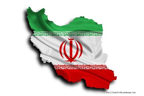 Flag of Iran on Iran Map