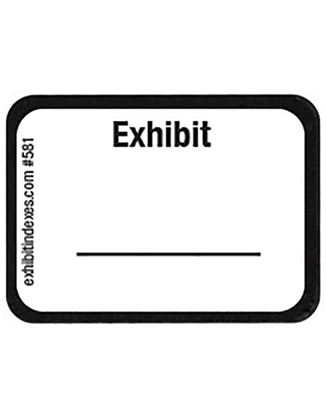 Exhibit Stickers #581 - ExhibitIndexes.com