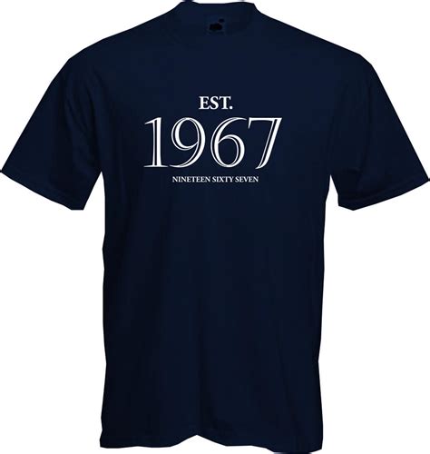 Est Established 1967 T Shirt 50th Birthday 2017 Fun Present