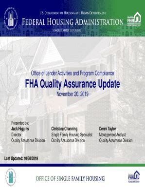 Fillable Online Fha Quality Assurance Update Hud Fax Email Print