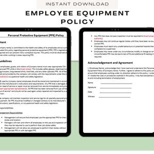 Protective Equipment Employee Policy New Hire Paperwork Human