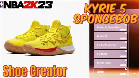 How To MAKE Kyrie 5 SpongeBob In NBA 2k23 Shoe Creator YouTube