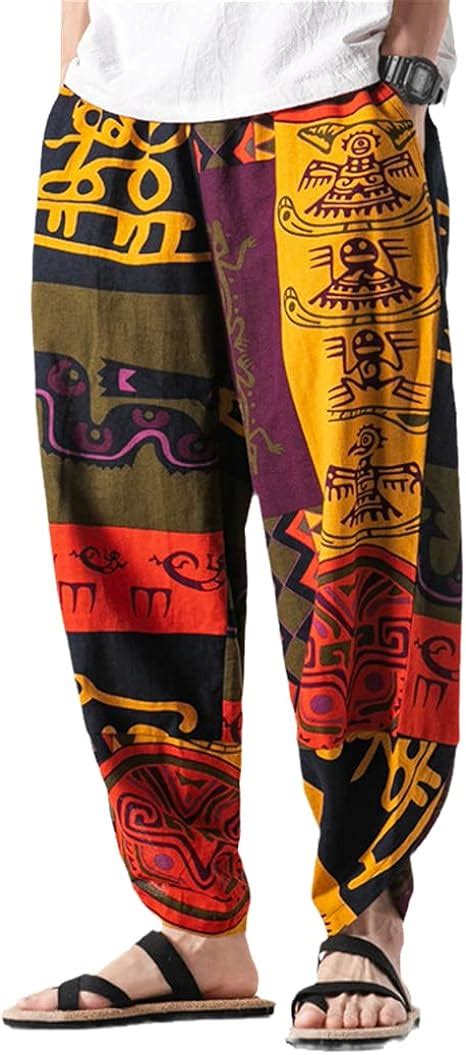 Japanese Traditional Kimono Pants Male Chinese Style Printing Stitching