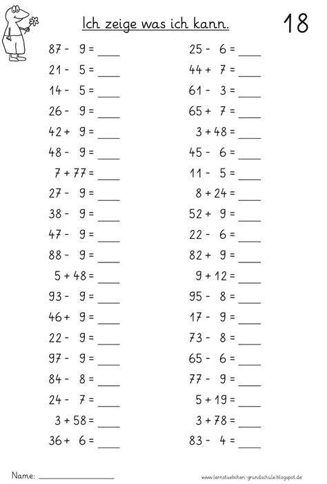 Lernst Bchen Plus Und Minus Ber Den Zehner Mit Einerzahlen