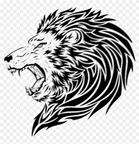 Good Lion Sleeve Tattoo - Tribal Tattoo Lion Head, HD Png Download ...