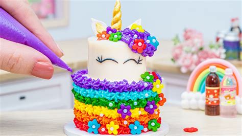 Unicorn Day 🦄 Making The Rainbow Unicorn Cake In Tiny Kitchen 💖 Youtube