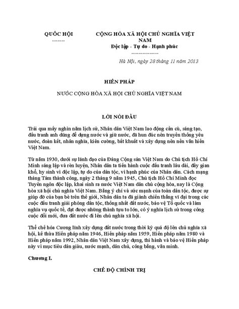 Hiến pháp năm 2013 - Chia sẻ tài liệu - QUỐC HỘI - CỘNG HÒA XÃ HỘI CHỦ