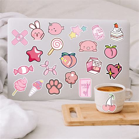 50pcs Kawaii Stickers For Water Bottlescute Vsco Vinyl Laptop Stickerswaterproof Aesthetic