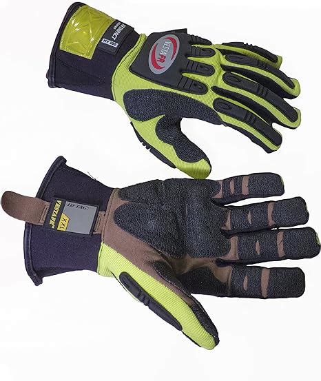 Kevlar Reinforced High Visibility Heavy Duty Impact Gloves Yellowblack