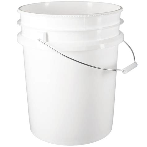 5 Gal White Hdpe Plastic Heavy Duty 90 Mil Pail Wmetal Handle