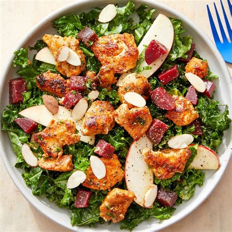 Recipe Seared Chicken And Kale Salad With Apple And Creamy Mustard