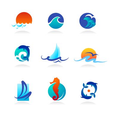 Cartoon waves logo template - Cartoon waves logo template vector free ...