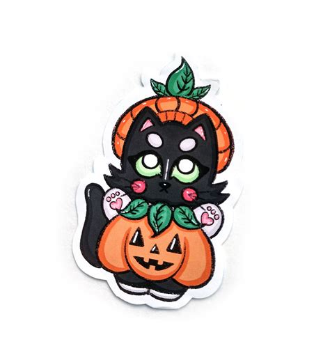Spooky Pumpkin Kitten sticker by Angie Olivares - Columbia College Chicago